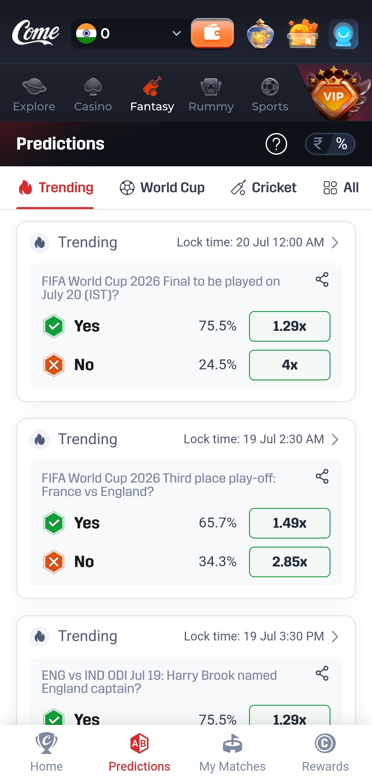 ComeGame app screenshot 3 — live casino